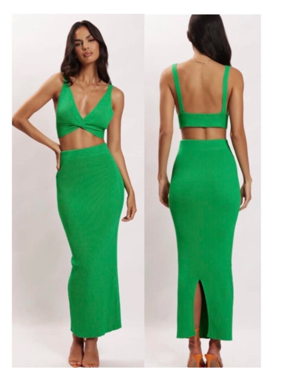 Meshki Kaesha Split Maxi Knitted Skirt Set